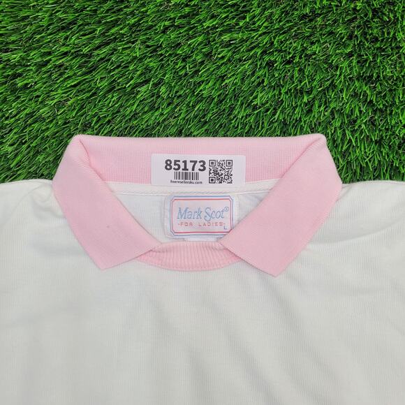 Vintage 90s MOD Blank Stripes Sweatshirt Womens L 20x24 Pink - Picture 9 of 9